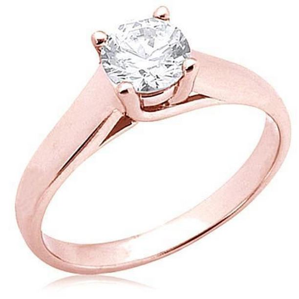 Picture of Harry Chad Enterprises 12927 2.01 CT Round Diamond Solitaire Ring&#44; Rose Gold - Size 6.5