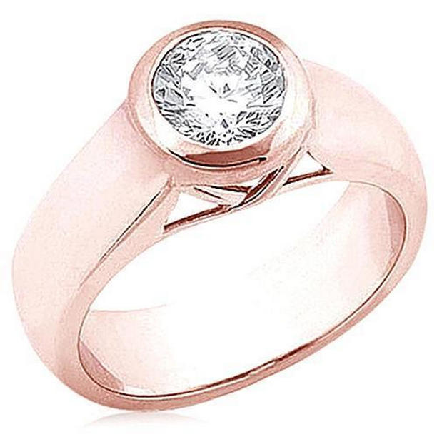 Picture of Harry Chad Enterprises 12969 2.01 CT Diamond Solitaire Rose Gold Ring&#44; Size 6.5