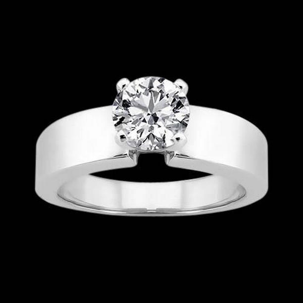 Picture of Harry Chad Enterprises 1306 2.50 CT Round Diamond Solitaire Anniversary Ring&#44; 14K White Gold - Size 6.5