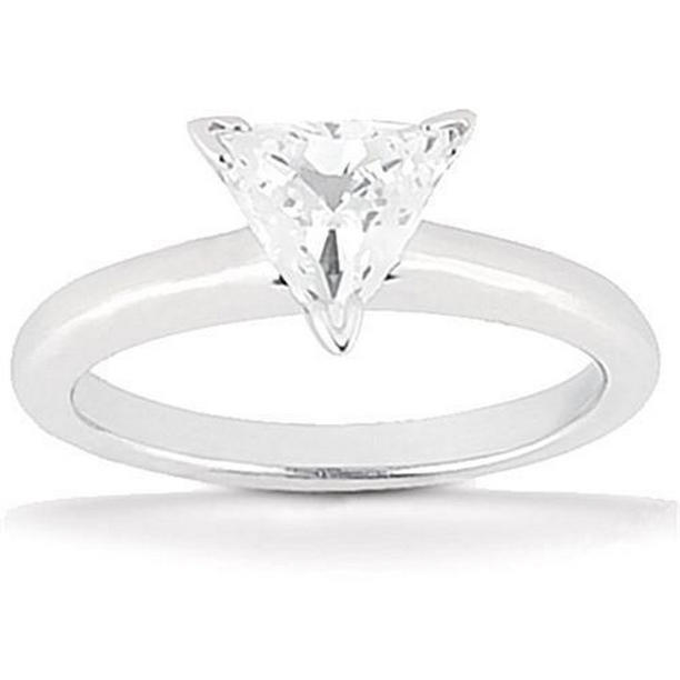 Picture of Harry Chad Enterprises 13087 1.50 CT Trillion Cut Diamond Solitaire Ring&#44; 14K White Gold - Size 6.5