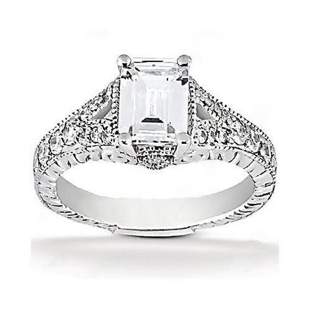 13101 1.36 CT Diamonds Diamond Engagement Ring, White Gold - Size 6.5