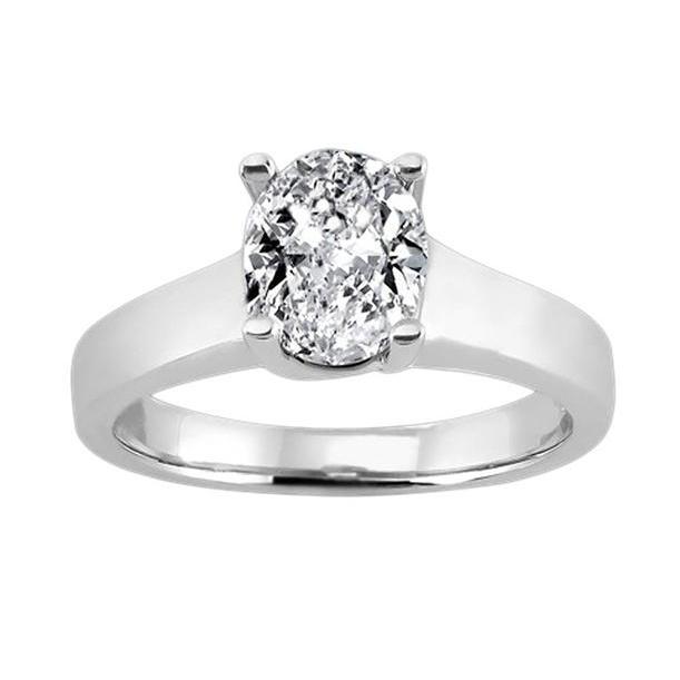 Picture of Harry Chad Enterprises 13117 2 CT Oval Diamond Solitaire Engagement Ring&#44; 14K White Gold - Size 6.5