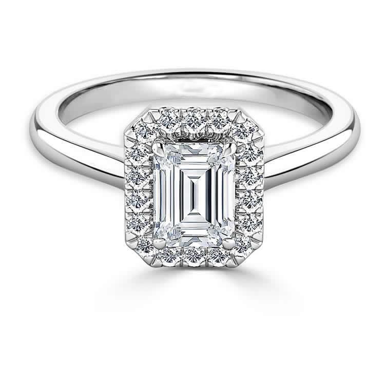 Picture of Harry Chad Enterprises 20177 1.50 CT Emerald Cut Diamond Ring, 14K White Gold - Size 6.5
