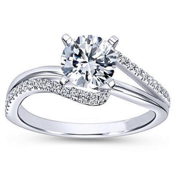 Picture of Harry Chad Enterprises 20234 1.70 CT Sparkling Diamond Ring with Accents, 14K White Gold - Size 6.5