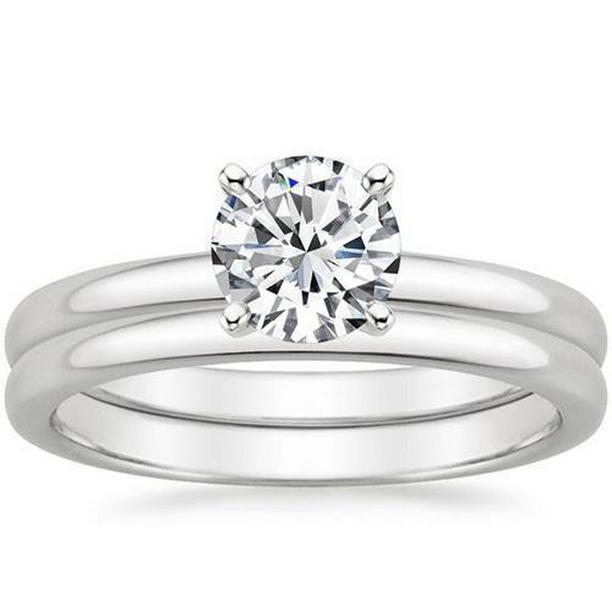 Picture of Harry Chad Enterprises 20457 1 CT Round Cut Diamond Solitaire Ring, 14K White Gold - Size 6.5