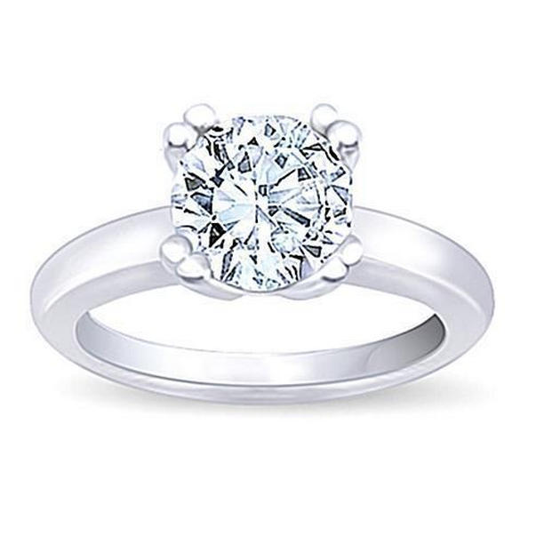 Picture of Harry Chad Enterprises 20513 0.75 CT Solitaire Round Diamond 14K White Gold Engagement Ring, Size 6.5
