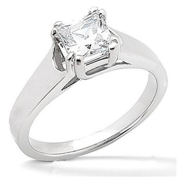 Picture of Harry Chad Enterprises 20632 0.75 CT Solitaire Princess Diamond 14K White Gold Engagement Ring, Size 6.5