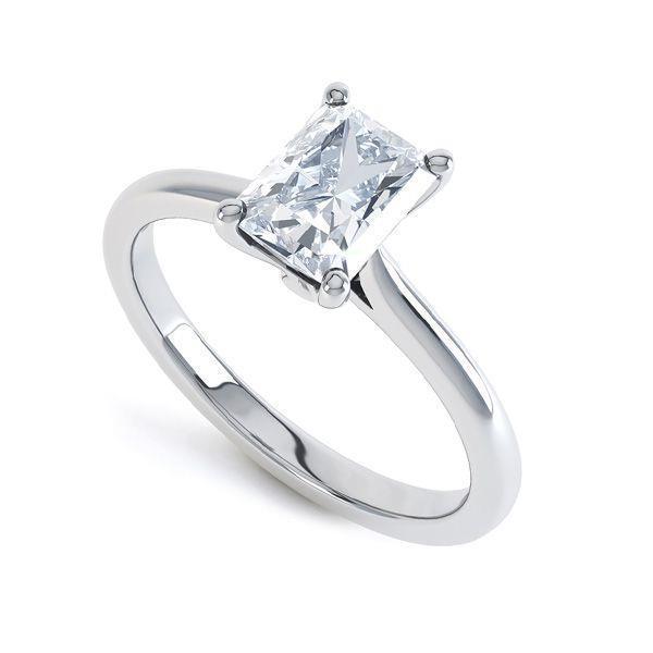 20819 1 CT Solitaire Diamond Engagement Ring, 14K White Gold - Size 6.5