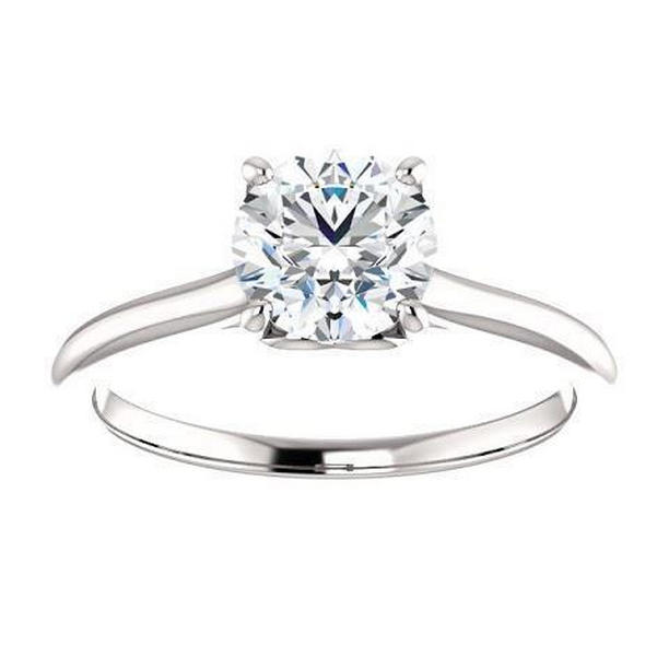 Solitaire 1 CT Diamond Engagement Ring, White Gold - Size 6.5