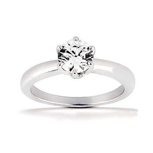 Picture of Harry Chad Enterprises 20963 0.75 CT Round Diamond Fine Gold Solitaire Ring, Size 6.5