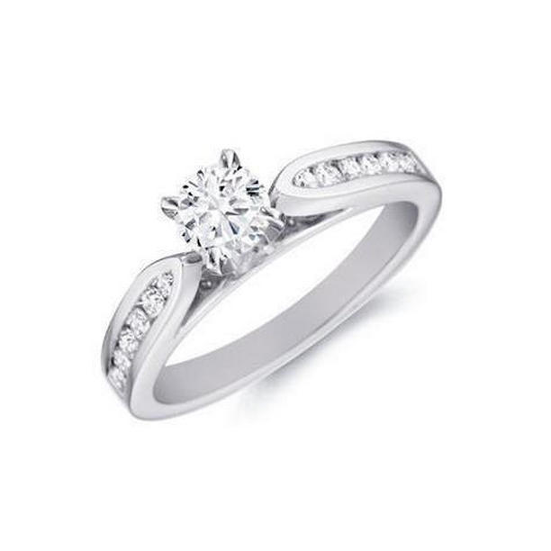 26751 2.10 CT Round Cut Diamond Anniversary Ring, 14K White Gold - Size 6.5