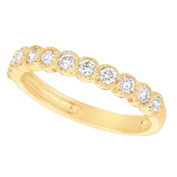 3732 Bernish Setting 0.50 CT Round Diamond Anniversary Band, Gold - Size 6.5
