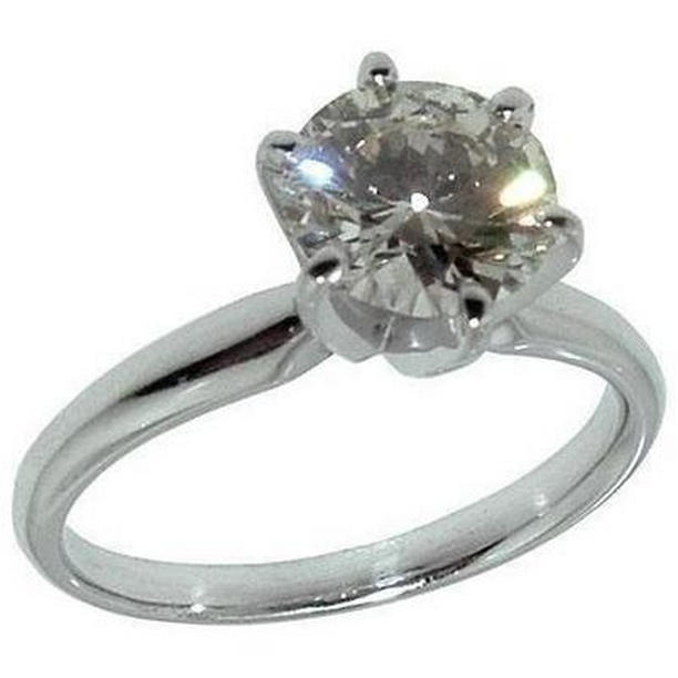 Picture of Harry Chad Enterprises 37743 1 CT Round Diamond Solitaire Engagement Ring, 14K White Gold - Size 6.5
