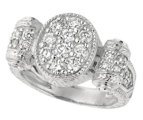 Picture of Harry Chad Enterprises HC11608-6 1.25 CT 14K White Gold Round Brilliant Diamond Prong Setting Ring