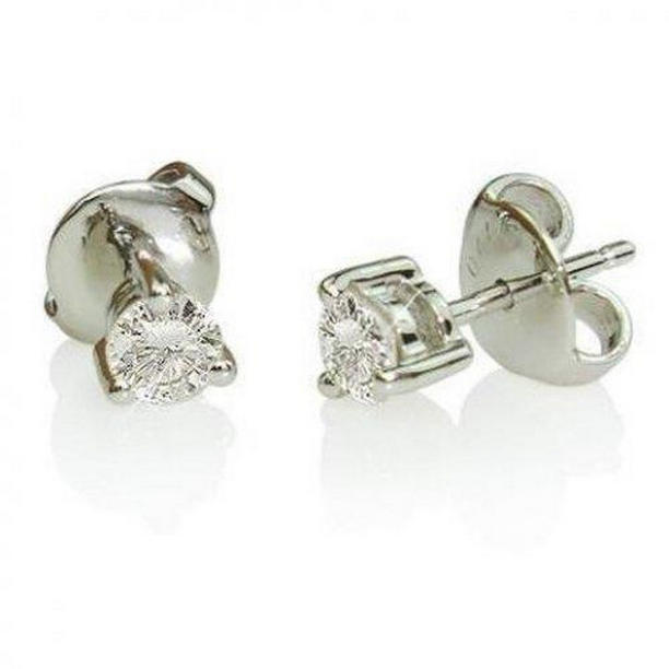 40850 0.70 CT Prong Set Solitaire Round Diamond Stud Earring