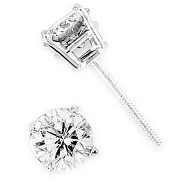 40853 1 CT Round Prong Set Diamond Stud Lady Earrings