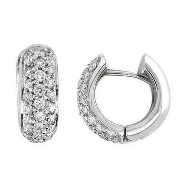 2.2 CT Round Brilliant Cut Diamond Lady Hoop Earrings