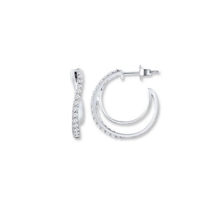 F Vvs1 2.4 CT Round Cut Diamond Lady Hoop Earring