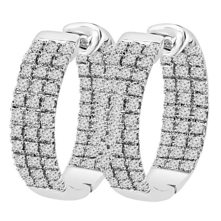 6.60 CT Round Brilliant Cut Diamonds Lady Hoop Earrings