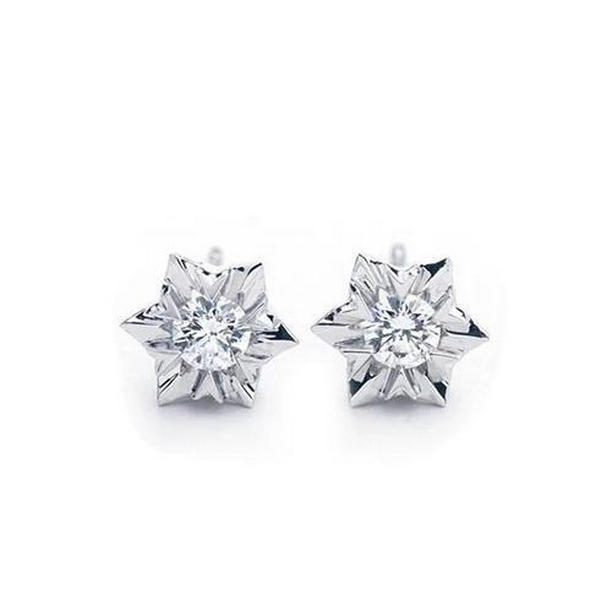 51602 1.5 CT Solitaire Round Womens Diamond Stud Earring, 14K White Gold