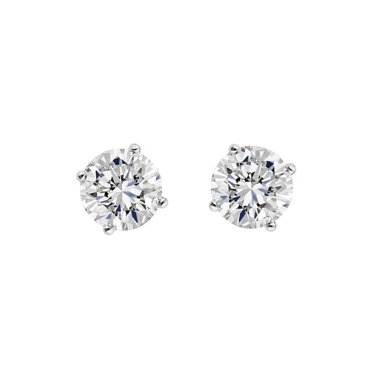 14K White Gold 2.00 CT Diamonds Ladies Stud Earrings