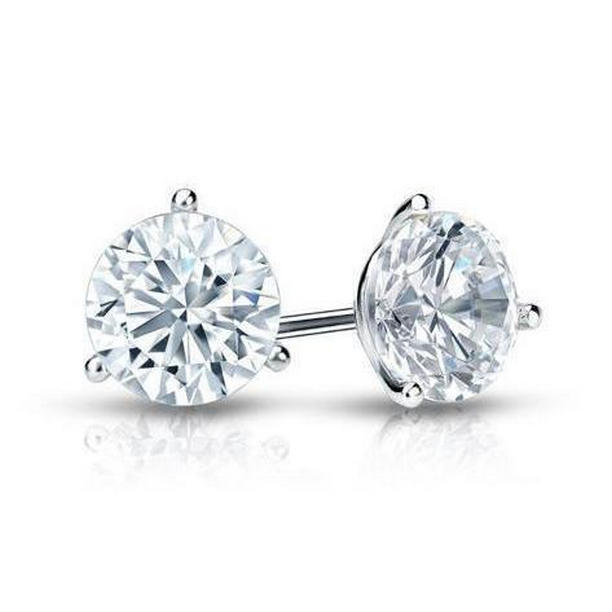 51635 2.00 CT Diamonds Lady Stud Earrings, 14K White Gold
