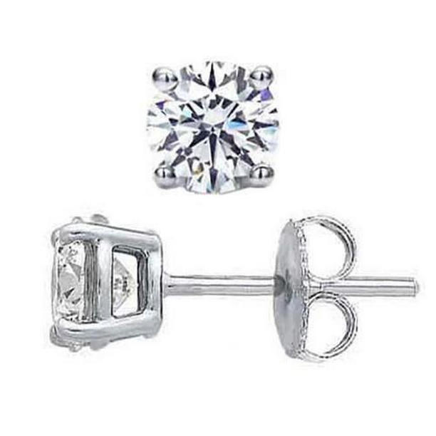 51647 1.50 CT Diamond Ladies Stud Earrings, 14K White Gold