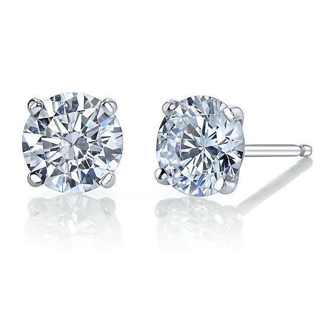 51650 2.00 CT Diamonds Womens Stud Earrings, 14K White Gold