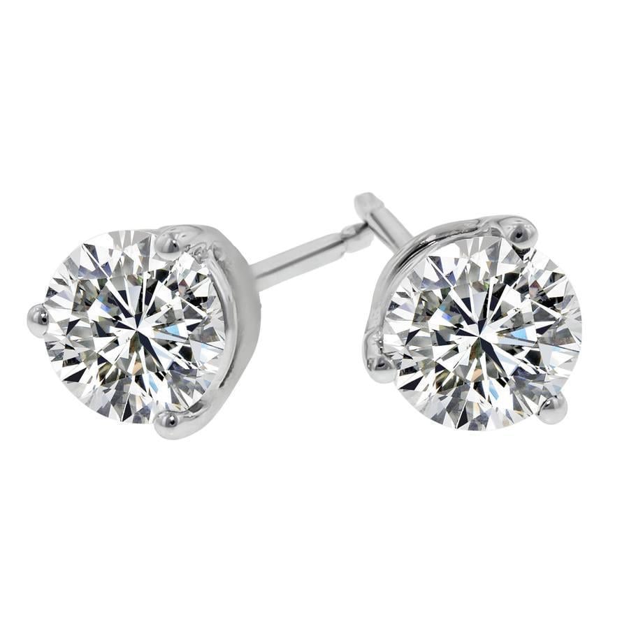 51680 Round 2.00 CT Diamonds Stud Earrings, 14K White Gold