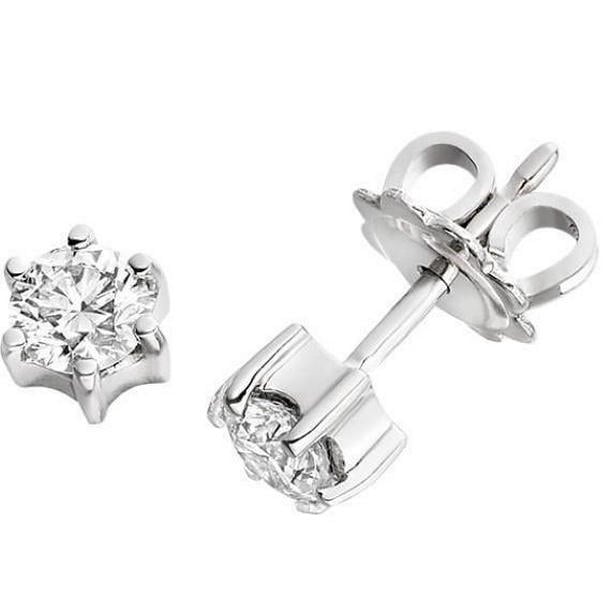 54195 2.20 CT F Vs1 Prong Set Round Cut Diamonds Stud Earring, White Gold