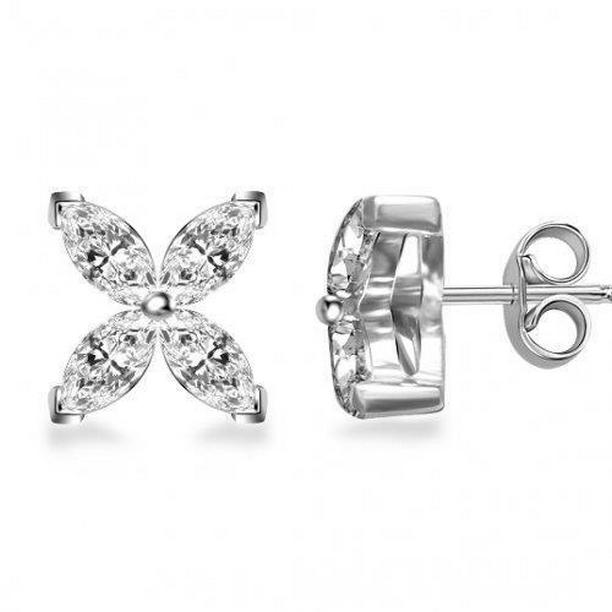 54237 Marquise Cut 2 CT White Gold Womens Diamond Stud Earring