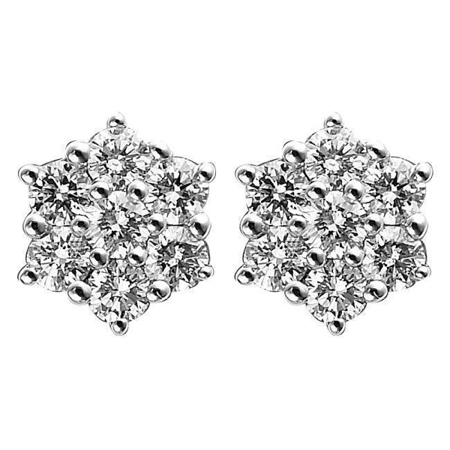 4.20 CT Round Brilliant Cut Diamonds Hexagon Stud Halo Earrings