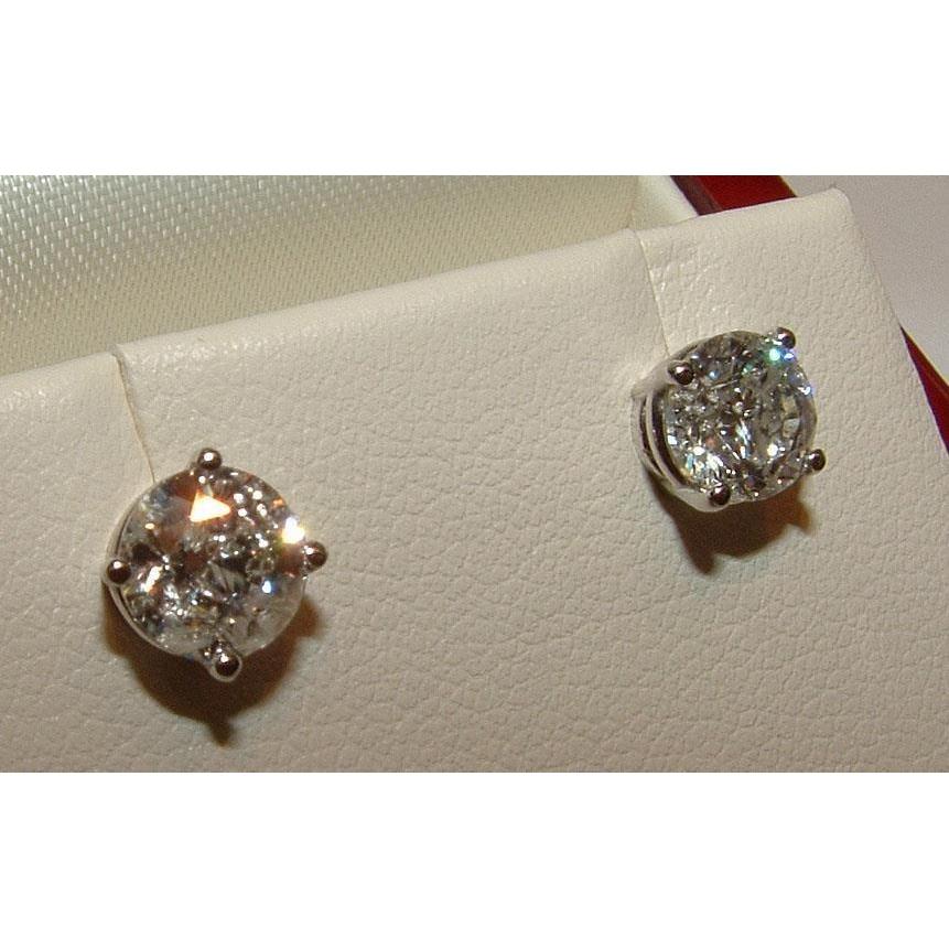 54357 2 CT G Vs2 Screwback Diamond Stud Earrings, White Gold