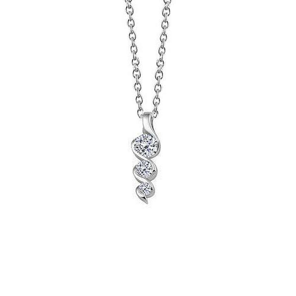 Picture of Harry Chad Enterprises 56465 1.90 CT Round Cut Diamonds Pendant Necklace&#44; 14K White Gold
