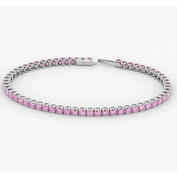 Picture of Harry Chad Enterprises 56519 Pink Sapphire 5.90 CT White Gold Womens Tennis Bracelet