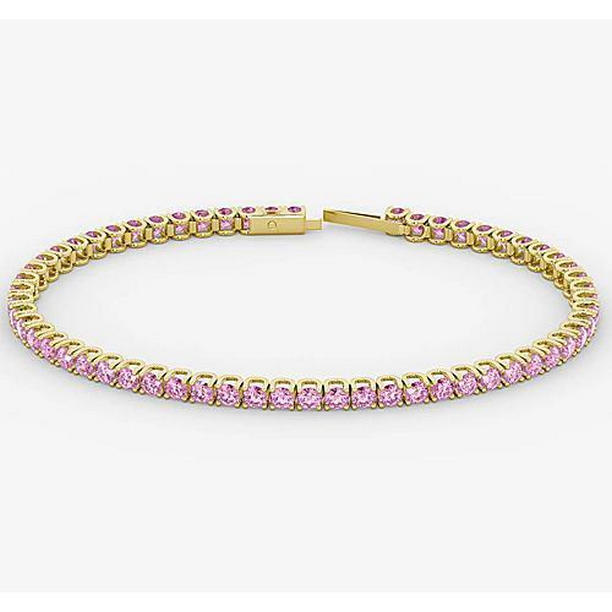 Picture of Harry Chad Enterprises 56524 Pink Sapphire 5.90 CT Womens Tennis Bracelet&#44; White Gold