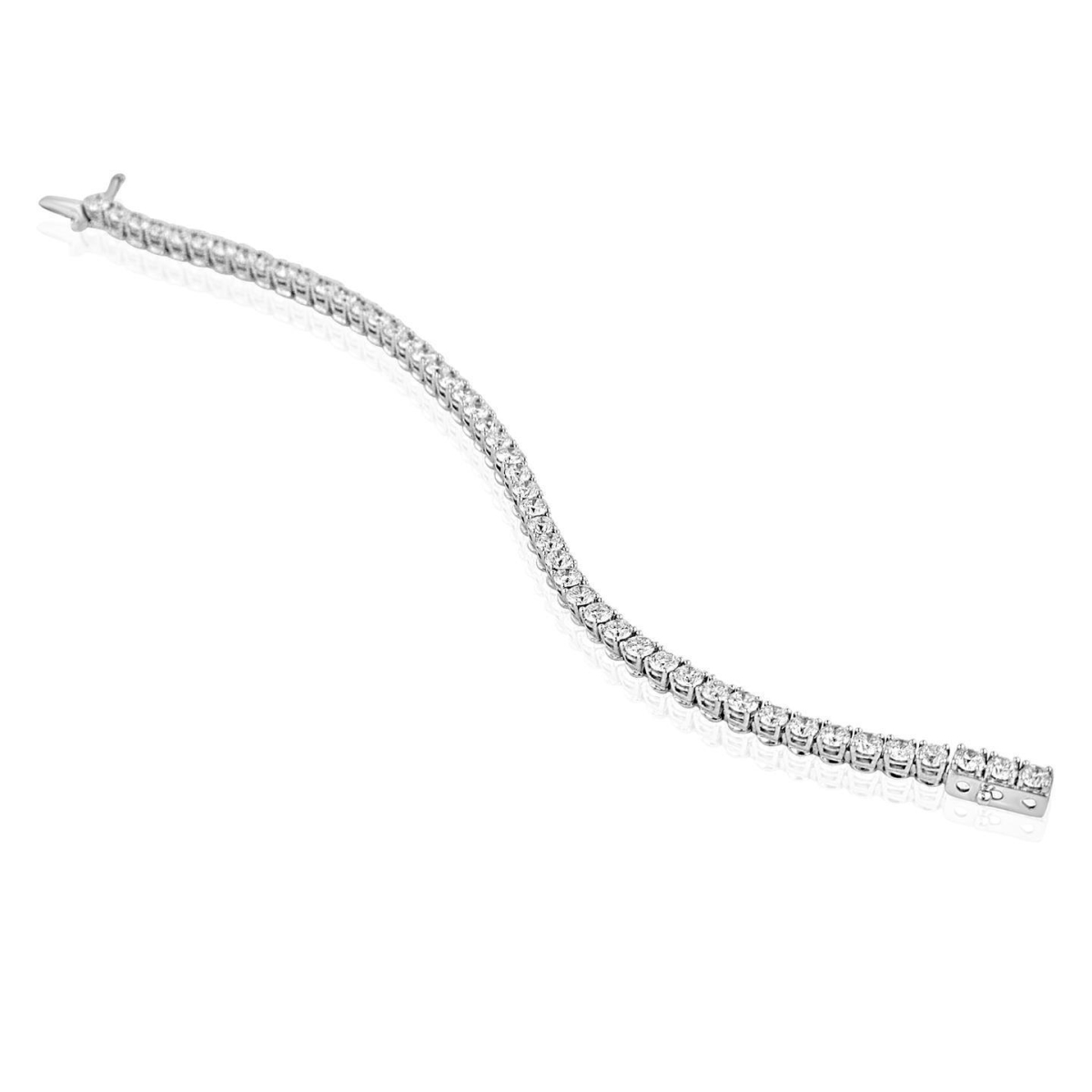 Round Cut Small 2.50 CT Diamond Womens Tennis Bracelet, White Gold