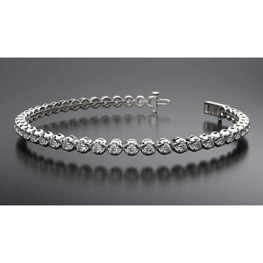 57402 3.50 CT Round Cut Diamonds Tennis Bracelet, 14K White Gold