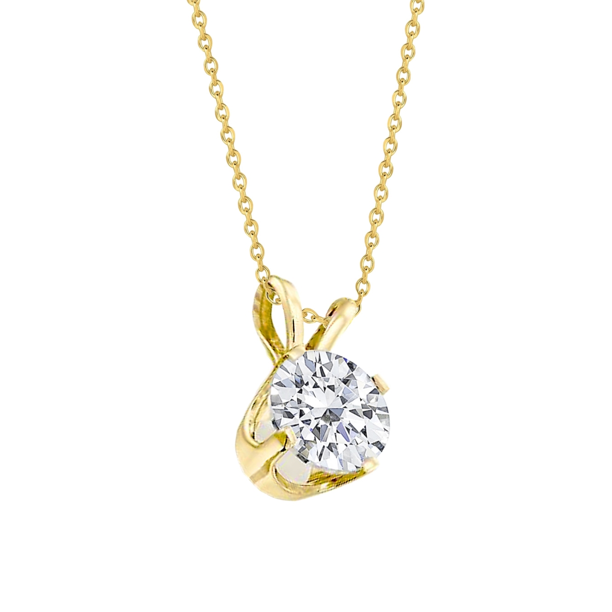 Picture of Harry Chad Enterprises 57403 F Vs1 Solitaire 1.75 CT Diamond Pendant Necklace&#44; 14K Yellow Gold