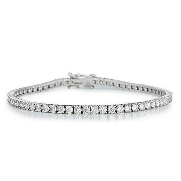 57439 Ladies 6.60 CT Round Cut Diamonds Tennis Bracelet, 14K White Gold