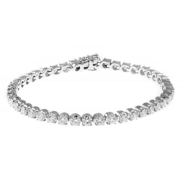 57449 6.30 CT Round Cut Sparkling Diamonds White Gold Tennis Bracelet