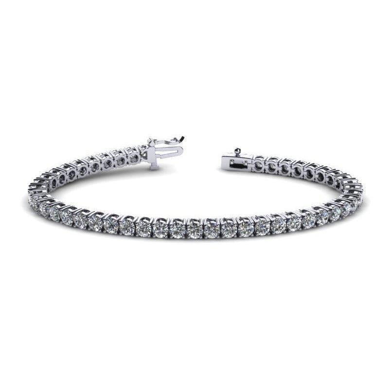 57453 Brilliant Cut 6 CT Round Diamonds Tennis Bracelet, White Gold