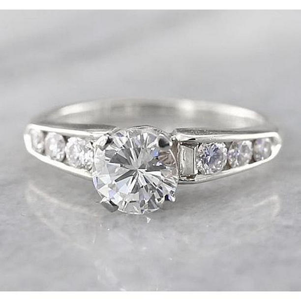 58589 Diamond Accented 1.50 CT 14K White Gold Engagement Ring, Size 6.5