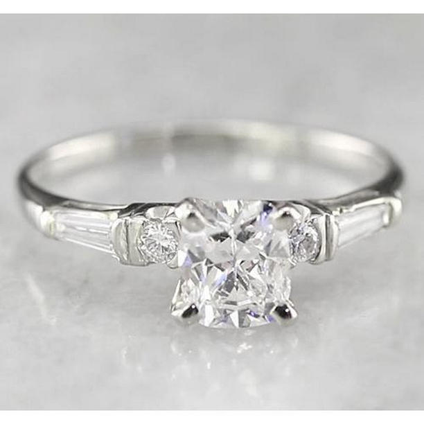 1.70 CT Engagement Cushion Diamond Ring, 14K White Gold - Size 6.5
