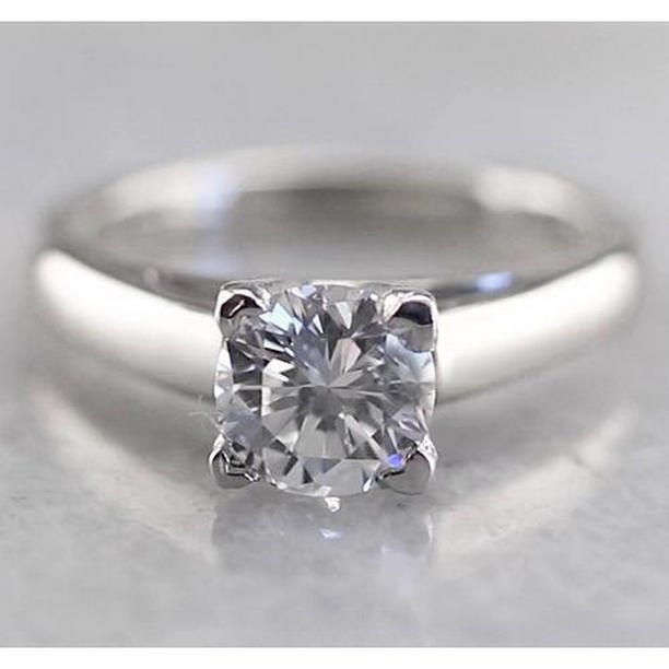 Picture of Harry Chad Enterprises 58626 1 CT Round Solitaire Diamond Ring, 14K White Gold - Size 6.5