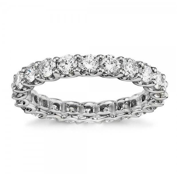 58655 3.30 CT Diamonds Eternity Wedding Band, 14K White Gold - Size 6.5