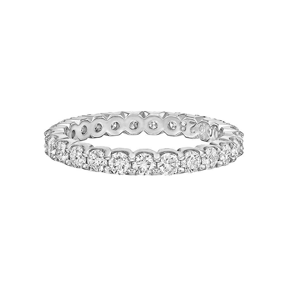58659 2.40 CT Round Cut Diamonds Lady Band, 14K White Gold - Size 6.5