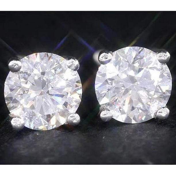 59801 2 CT Diamond Stud Earring, White Gold