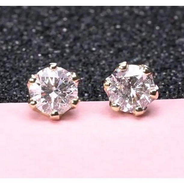59802 1.20 CT 14K Yellow Gold Diamond Stud Earring