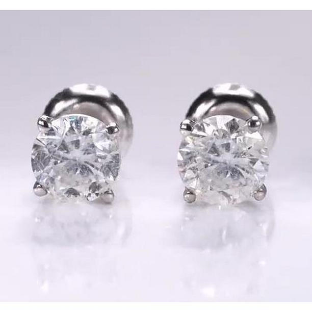 1.50 CT 14K White Gold Diamond Stud Earring
